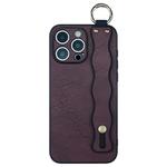 For iPhone 16 Pro Wavy Wristband Bracket TPU Phone Case(Wine Red)