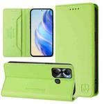 For Infinix Hot 20 Play RC01 Dual-Folded Magnetic Suction RFID Leather Phone Case(Grass Green)