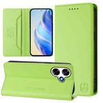 For Infinix Hot 30 4G RC01 Dual-Folded Magnetic Suction RFID Leather Phone Case(Grass Green)