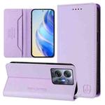 For Infinix Hot 30 5G RC01 Dual-Folded Magnetic Suction RFID Leather Phone Case(Light Purple)