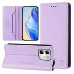 For Infinix Hot 50i 5G / Smart 9 4G RC01 Dual-Folded Magnetic Suction RFID Leather Phone Case(Light Purple)