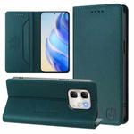 For Infinix Hot 50i 5G / Smart 9 4G RC01 Dual-Folded Magnetic Suction RFID Leather Phone Case(Dark Green)