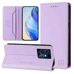 For Infinix Note 12 Pro 5G RC01 Dual-Folded Magnetic Suction RFID Leather Phone Case(Light Purple)