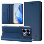 For Infinix Note 40 4G RC01 Dual-Folded Magnetic Suction RFID Leather Phone Case(Dark Blue)