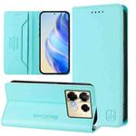 For Infinix Note 40 Pro 4G / 5G RC01 Dual-Folded Magnetic Suction RFID Leather Phone Case(Mint Green)