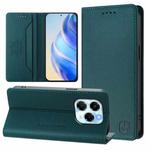 For Infinix Note 40X 5G RC01 Dual-Folded Magnetic Suction RFID Leather Phone Case(Dark Green)