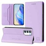 For Infinix Zero 5G 2023 RC01 Dual-Folded Magnetic Suction RFID Leather Phone Case(Light Purple)