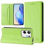 For Infinix Zero 30 4G RC01 Dual-Folded Magnetic Suction RFID Leather Phone Case(Grass Green)