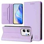 For Infinix Zero 30 4G RC01 Dual-Folded Magnetic Suction RFID Leather Phone Case(Light Purple)