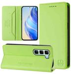 For Infinix Hot 50 5G RC01 Dual-Folded Magnetic Suction RFID Leather Phone Case(Grass Green)