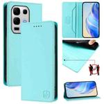 For Infinix Note 50s RC01 Dual-Folded Magnetic Suction RFID Leather Phone Case(Mint Green)