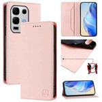 For Infinix Note 50s RC01 Dual-Folded Magnetic Suction RFID Leather Phone Case(Pink)