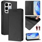 For Infinix Note 50s RC01 Dual-Folded Magnetic Suction RFID Leather Phone Case(Black)