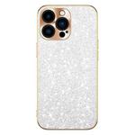 For iPhone 15 Pro Electroplating Star Diamond CD Texture Lens Ring Phone Case(Silver)