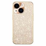 For iPhone 14 Electroplating Star Diamond CD Texture Lens Ring Phone Case(Gold)