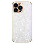 For iPhone 13 Pro Electroplating Star Diamond CD Texture Lens Ring Phone Case(Silver)