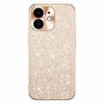 For iPhone 12 Electroplating Star Diamond CD Texture Lens Ring Phone Case(Gold)