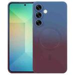 For Samsung Galaxy S25 5G Liquid TPU Silicone Gradient MagSafe Phone Case(Blue Purple)