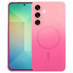 For Samsung Galaxy S25+ 5G Liquid TPU Silicone Gradient MagSafe Phone Case(Pink Red)