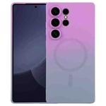 For Samsung Galaxy S25 Ultra 5G Liquid TPU Silicone Gradient MagSafe Phone Case(Purple Grey)