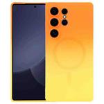 For Samsung Galaxy S25 Ultra 5G Liquid TPU Silicone Gradient MagSafe Phone Case(Orange Yellow)