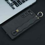 For Samsung Galaxy S21 Ultra 5G Wavy Wristband Bracket TPU Phone Case(Black)