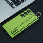For Samsung Galaxy S21+ 5G Wavy Wristband Bracket TPU Phone Case(Green)