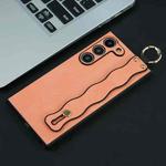 For Samsung Galaxy S21+ 5G Wavy Wristband Bracket TPU Phone Case(Pink)