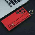 For Samsung Galaxy S23 Ultra 5G Wavy Wristband Bracket TPU Phone Case(Red)
