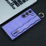 For Samsung Galaxy S23+ 5G Wavy Wristband Bracket TPU Phone Case(Purple)