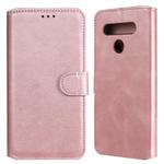 For LG K51S / Q51S Classic Calf Texture PU + TPU Horizontal Flip Leather Case, with Holder & Card Slots & Wallet(Rose Gold)