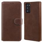 For Samsung Galaxy Note 20 Classic Calf Texture PU + TPU Horizontal Flip Leather Case, with Holder & Card Slots & Wallet(Brown)