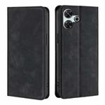 For Redmi 13 4G Skin Feel Magnetic Leather Phone Case(Black)