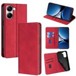 For Redmi Turbo 4 Skin Feel Magnetic Leather Phone Case(Red)