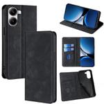 For Redmi Turbo 4 Skin Feel Magnetic Leather Phone Case(Black)