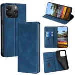 For Redmi Note 14 4G 164.84mm Skin Feel Magnetic Leather Phone Case(Blue)