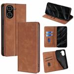 For Redmi A5 4G 171.7mm Skin Feel Magnetic Leather Phone Case(Light Brown)