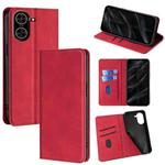 For Redmi A5 4G 171.7mm Skin Feel Magnetic Leather Phone Case(Red)