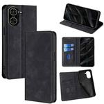 For Redmi A5 4G 171.7mm Skin Feel Magnetic Leather Phone Case(Black)
