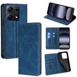 For Redmi Note 14S 4G Skin Feel Magnetic Leather Phone Case(Blue)