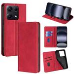 For Redmi Note 14S 4G Skin Feel Magnetic Leather Phone Case(Red)