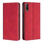 For Rakuten Hand 5G Skin Feel Magnetic Leather Phone Case(Red)