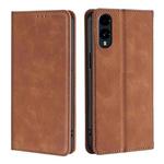 For Fujitsu Arrows We2 Skin Feel Magnetic Leather Phone Case(Light Brown)