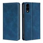 For Fujitsu Arrows We2 Skin Feel Magnetic Leather Phone Case(Blue)