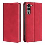 For Fujitsu Arrows We2 Plus Skin Feel Magnetic Leather Phone Case(Red)