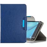 For 7 inch Tablets Universal Solid Color Horizontal Flip Leather Case with Card Slots & Holder & Wallet(Navy Blue)