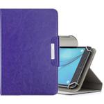For 7 inch Tablets Universal Solid Color Horizontal Flip Leather Case with Card Slots & Holder & Wallet(Purple)