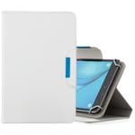 For 8 inch Tablets Universal Solid Color Horizontal Flip Leather Case with Card Slots & Holder & Wallet(White)