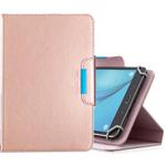 For 8 inch Tablets Universal Solid Color Horizontal Flip Leather Case with Card Slots & Holder & Wallet(Rose Gold)