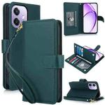 For OPPO A3 4G / 5G Global / A3X 4G / 5G India Multi-Card Wallet RFID Leather Phone Case(Green)